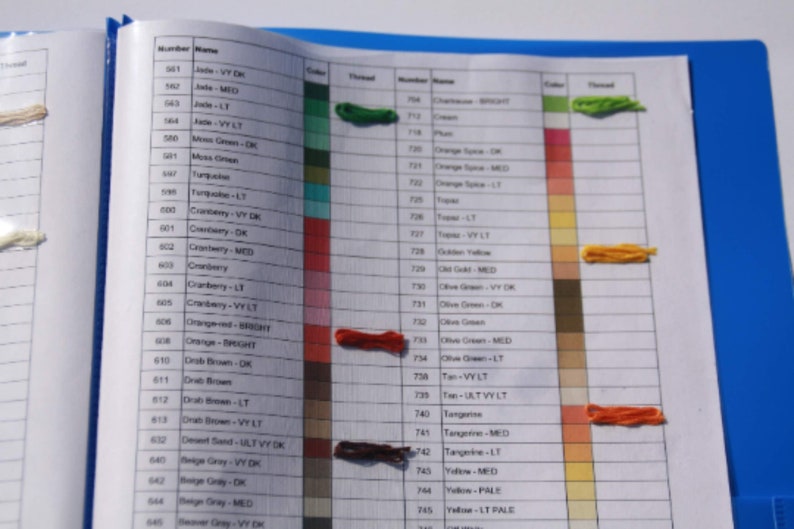 DMC Floss Color Chart Digital Download Complete Colors Etsy