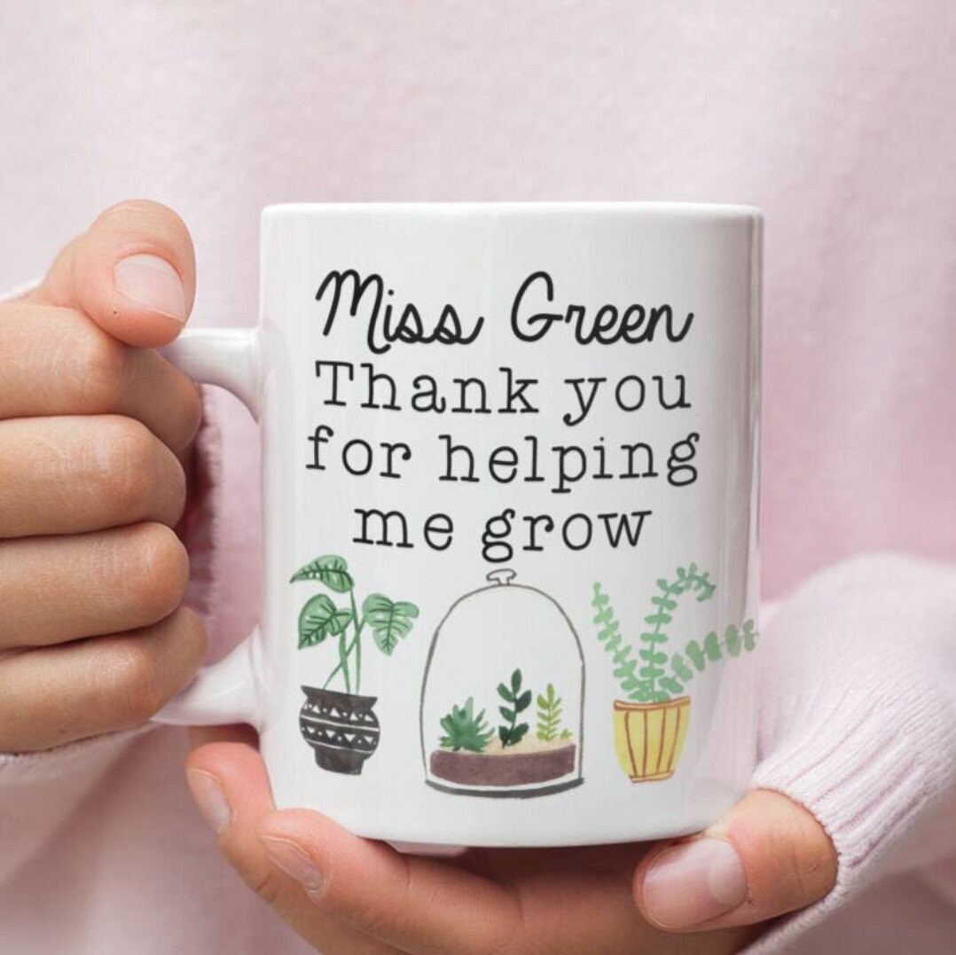 Mug Enseignant Personnalisé, Merci de M'aider à Cultiver Tasse Enseignant, Personnaliser Le Nom - Re