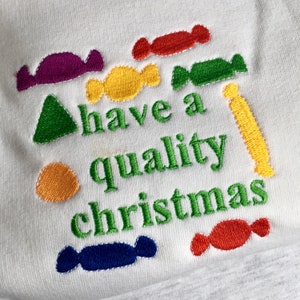Quality Embroidered Christmas Jumper, chocolate quality jumper, christmas sweatshirt, embroidered UK