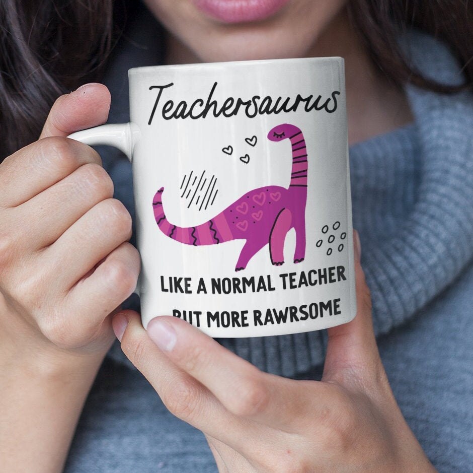 Teachersaurus Gift Mug, Beau Cadeau d'enseignant, Merci Professeur, Dinosaures Sont Cool, Fabriqué A
