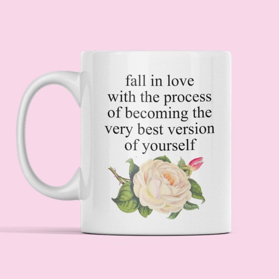 Fall In Love With The Best Version Floral Mug Personalised Etsy