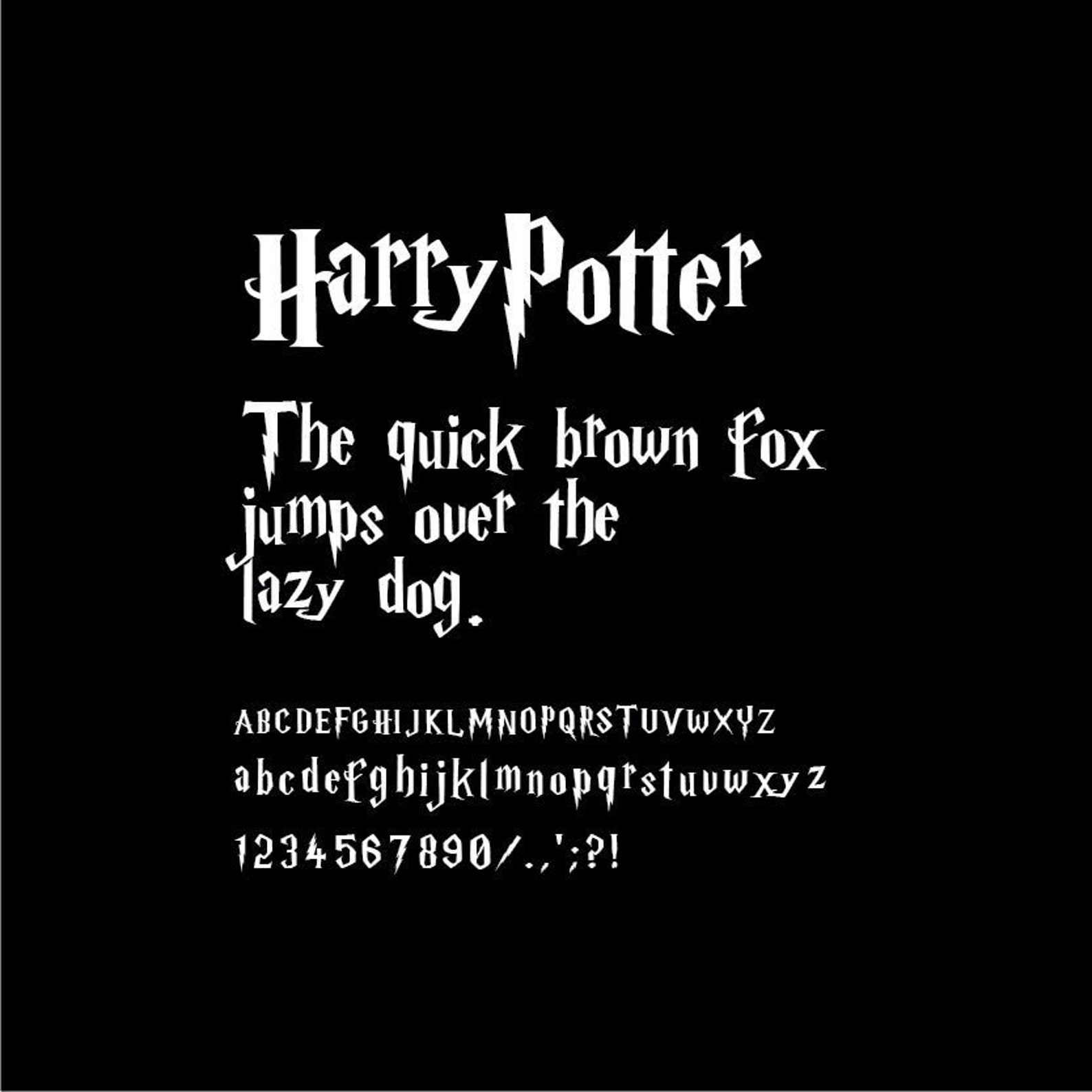 Harry Potter alphabets font svg PNG VECTOR Instant | Etsy