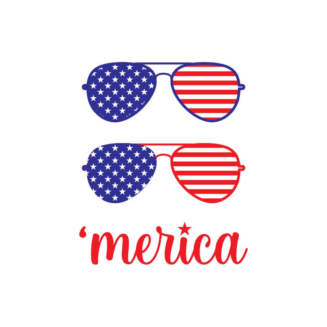 4th of July aviator sunglasses svg png vector for cricut | Etsy