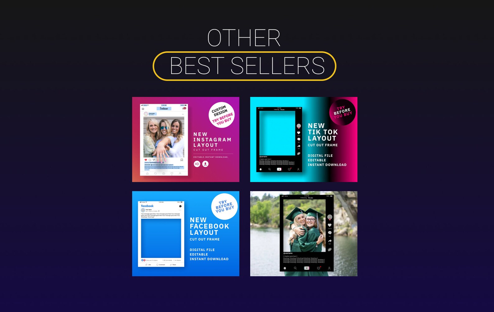 Tik Tok frame template Tik tok Frame Instant download Tik Etsy