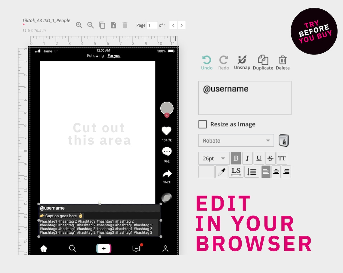 Tik Tok frame template Tik tok Frame Instant download Tik Etsy