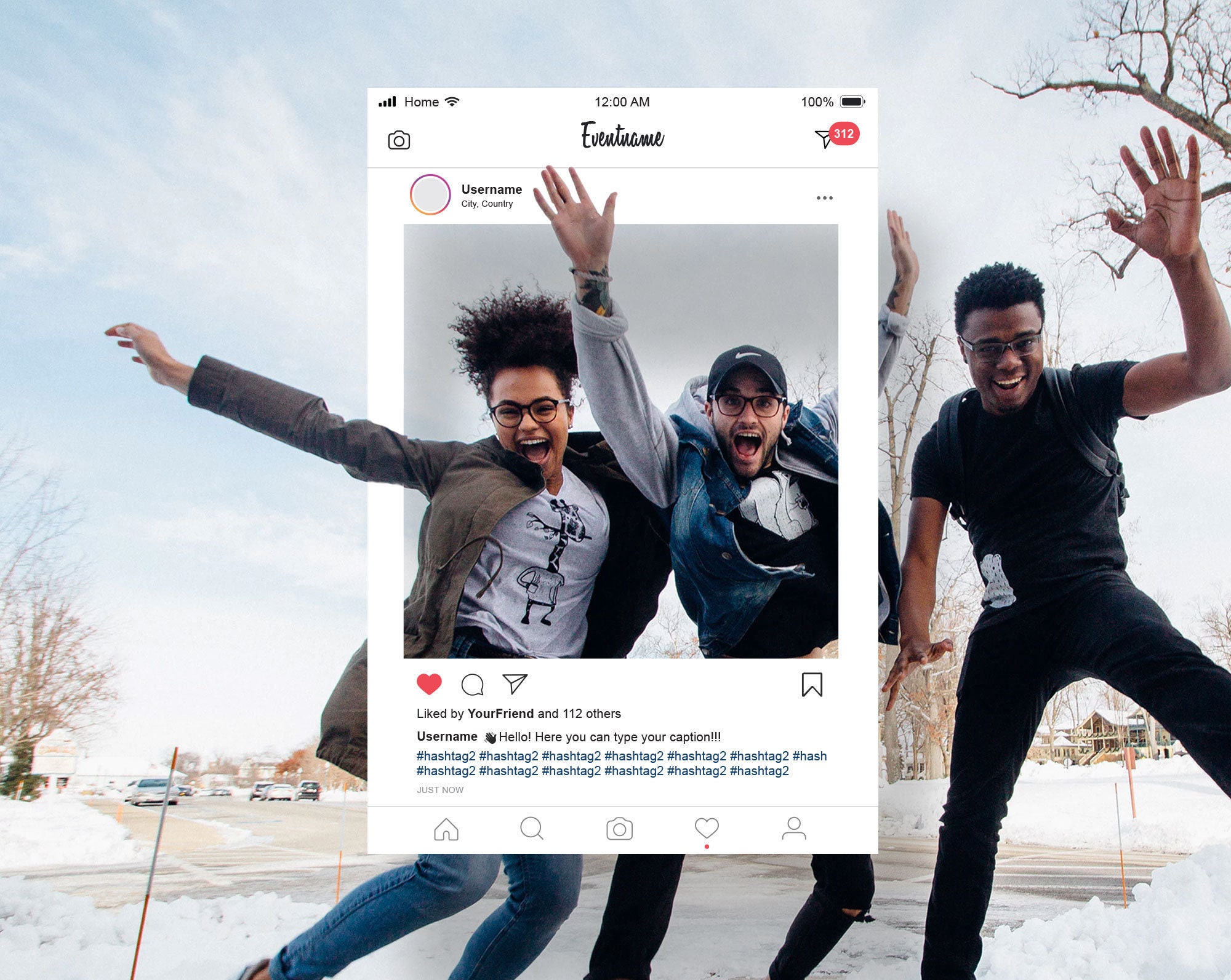 Instagram frame cutout A0 33.1 x 46.8inch for 34 PEOPLE Etsy