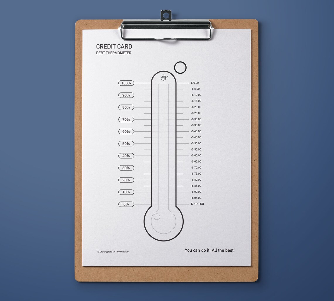 Debt pay off Thermometer Debt free tracker Etsy