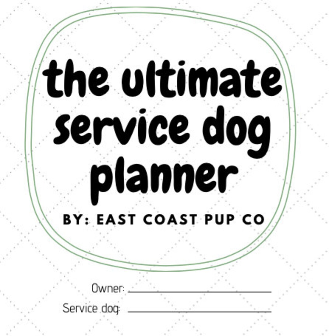 Service Dog Training Planner Digital Training Log Dog Etsy