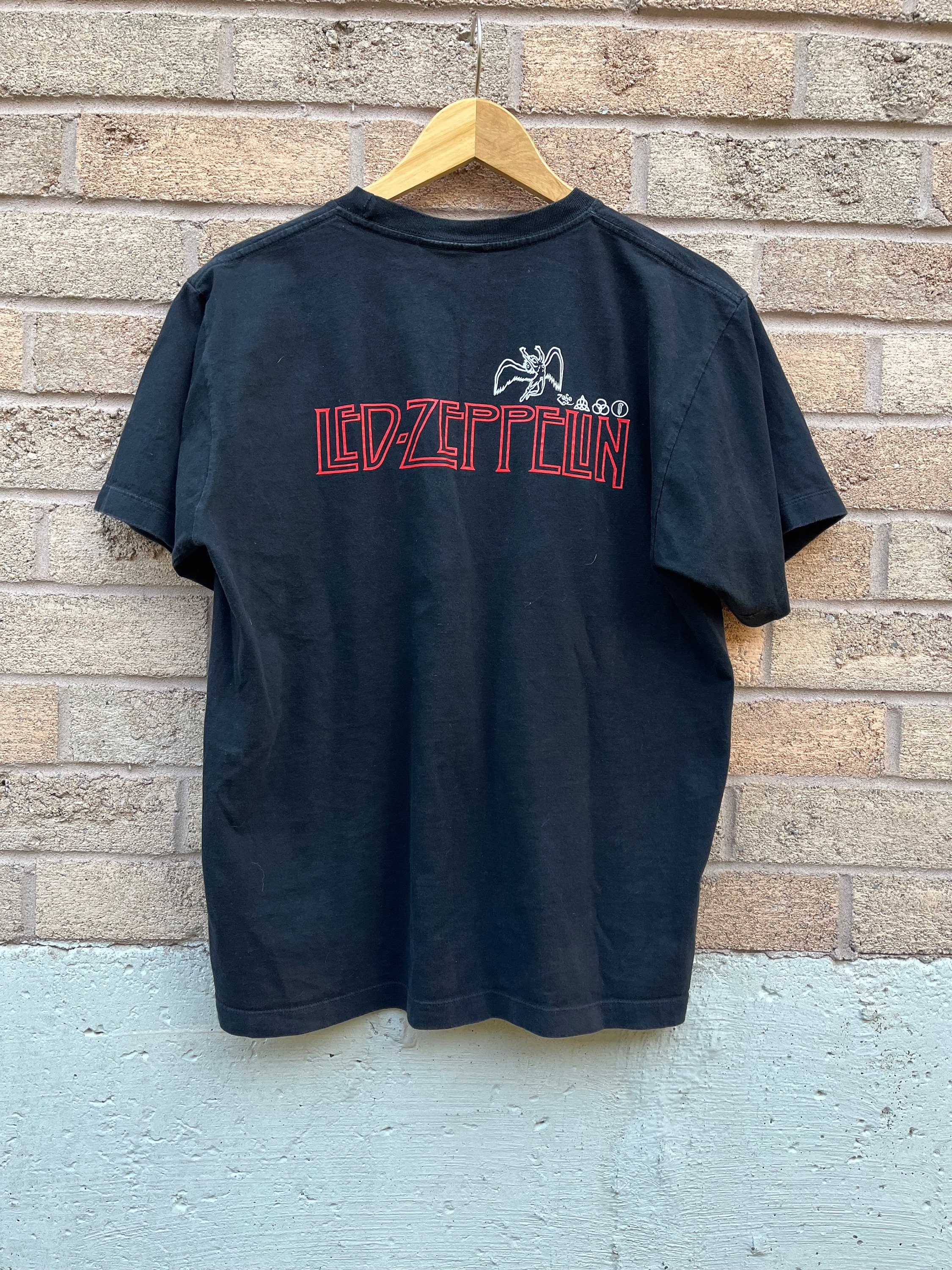 Led Zeppelin Band T-shirt, Band T, Men's L size unclear black type Vintage Second Hand
