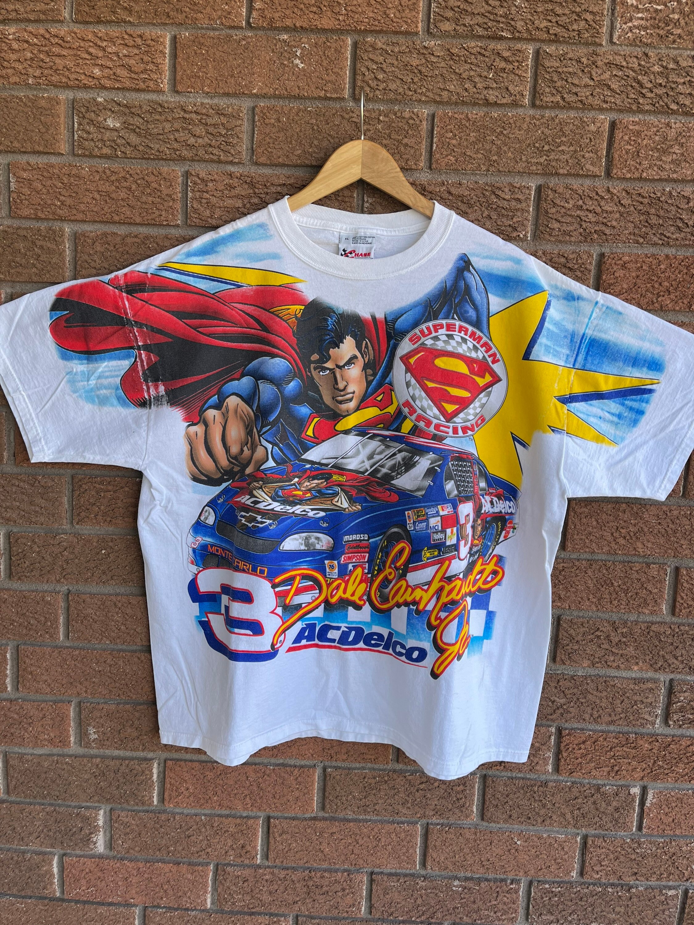 Vintage Dale Earnhardt Jr Superman AC Delco Nascar 1999 T Vintage Dale Earnhardt Jr Superman AC Delco Nascar 1999 T