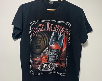 Vintage Jack Daniels Shirt Black 90s USA Red Dog Saloon Biker
