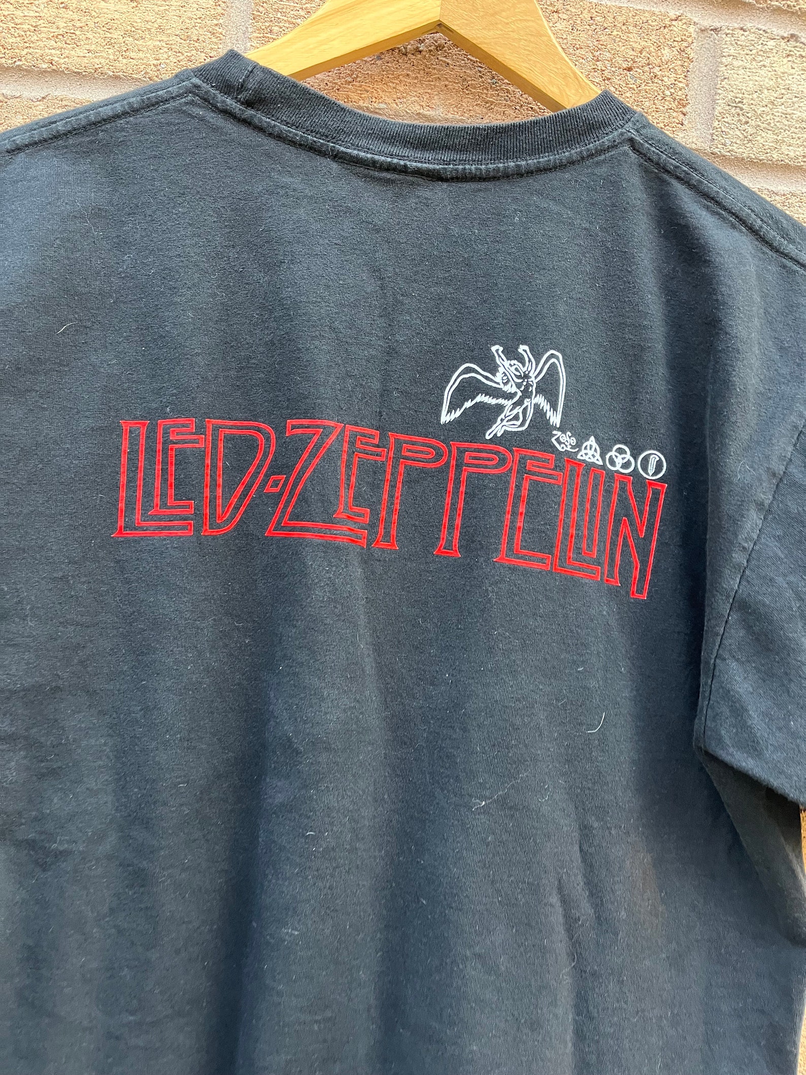Fruit of the Loom Led Zeppelin Band T-Shirt Band Tee Men's XL cotton black type Vintage Second Hand main image 1