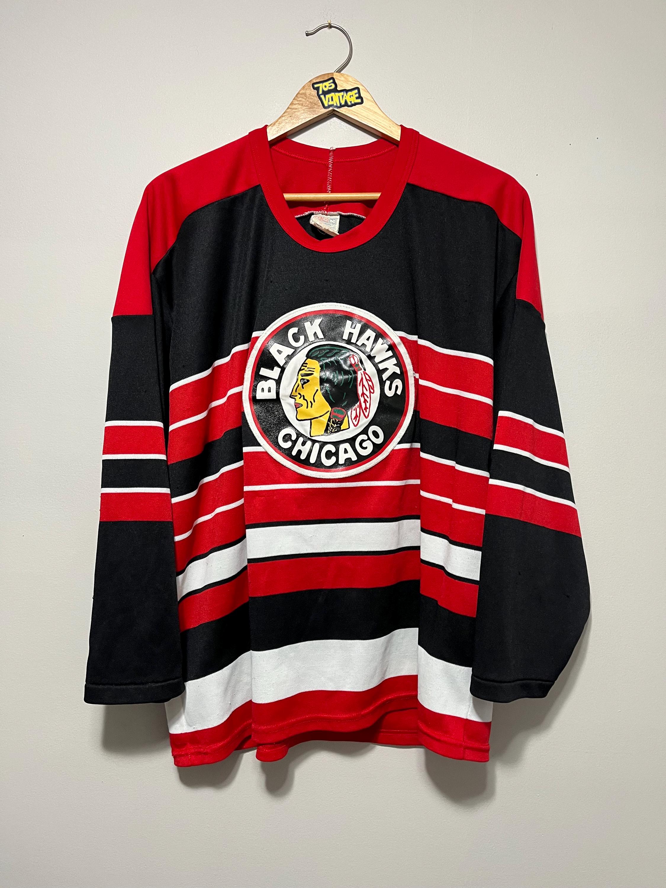 Sweat à Capuche CCM Chicago Blackhawks - Homme Taille M - Noir - Vintage NHL