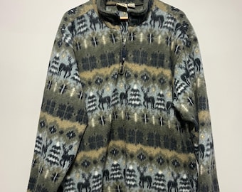 Vintage Deer and Trees Wildlife Fleece