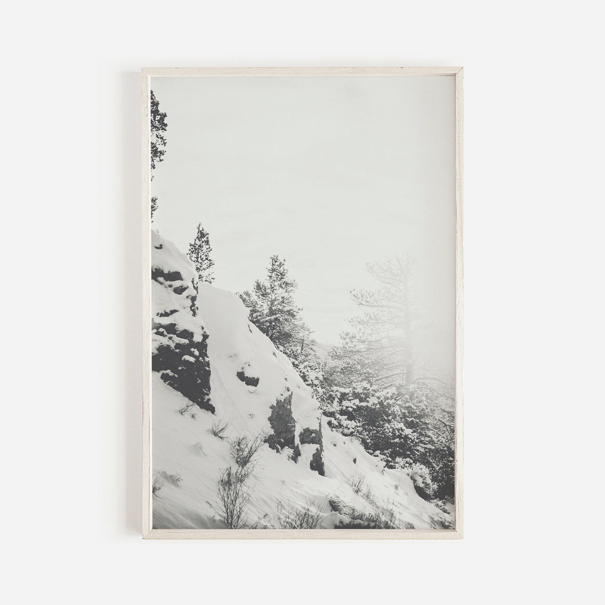 Snow Covered Forest Wall Art, Nordic Print, Scandinavian Wall Art, Winter Print, Rustic Cabin, Home Wall Art, Printable Wall Art, Wall Decor
