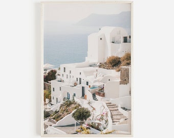 Greece Architecture, Santorini Wall Art, Coastal Print, Santorini Photo, Greece Print, Travel Poster, Coastal Santorini Photography