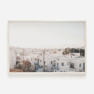 Santorini Print, Greece Wall Art, Architecture Print, Travel Poster, Santorini Photography, Pastel Tones, Beige Boho Greek Print, Greece Art