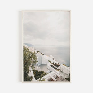 Santorini Wall Art, Greece Photography, Aegean Sea View, Greek Island Print, Neutral Wall Art, Travel Print, Santorini Scenery Poster