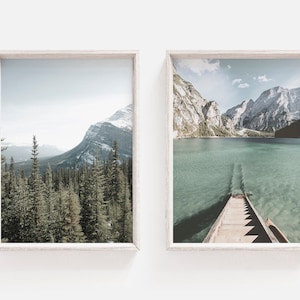 Set Of 2 Mountains Print Forest Wall Art Print Woodland Poster Modern Wall Decor Digital Prints Printable Landscape Wilderness Photo