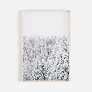 Winter Nordic Forest Print Winter Trees Print Landscape Photography Snow Covered Forest Snowy Forest Wall Art Prints White Forest Print