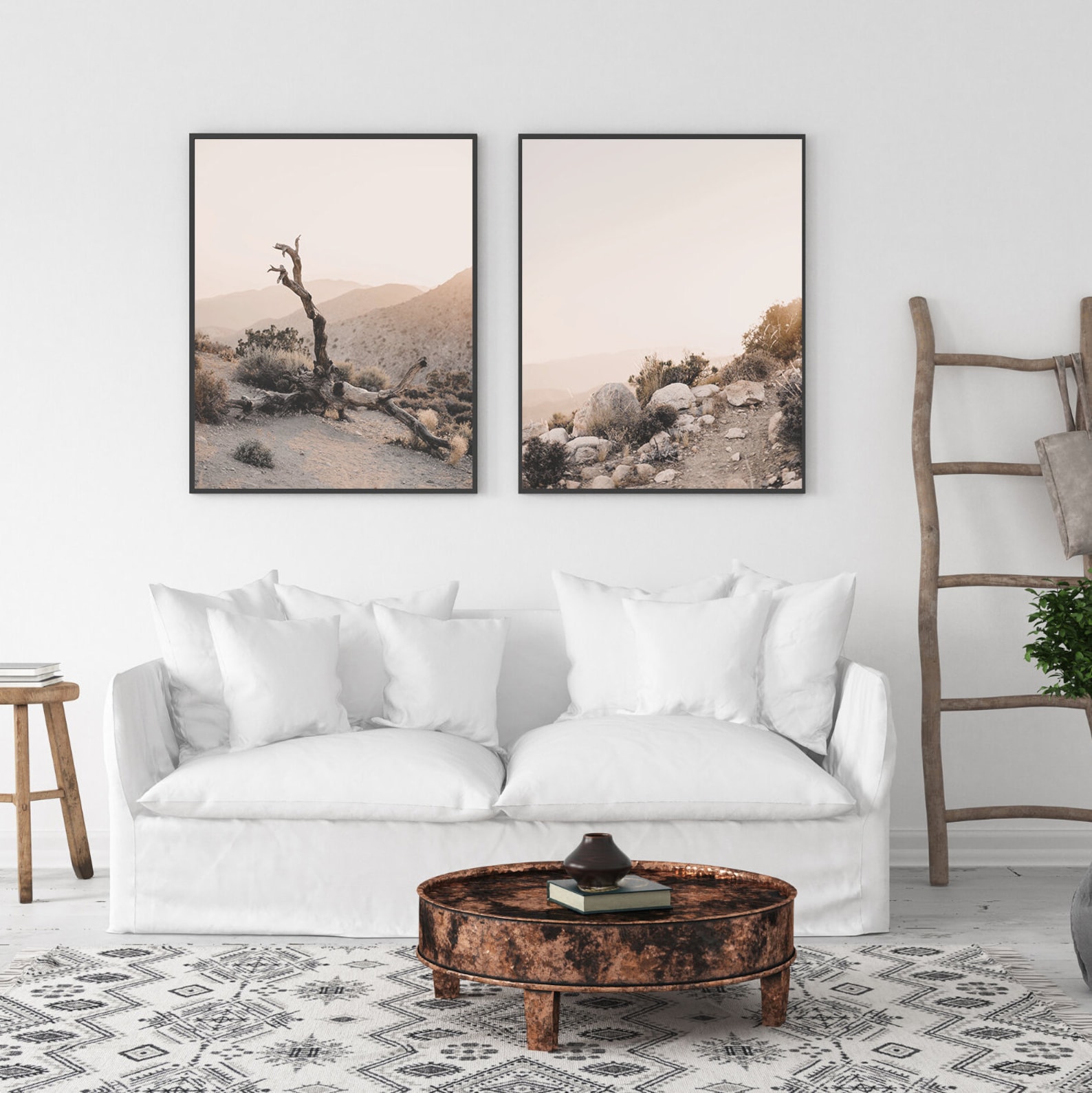 Boho Wall Art Set of 2 Prints Desert Print 2 Piece Print Set Etsy