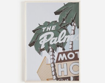 The Palm Motel Hotel Sign Wall Art, Palm Desert Wall Art, Neutral Wall Art, California Arizona Home Wall Art, Printable Wall Art, Wall Decor