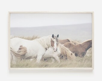 Large Horse Poster, Pony On The Beach, Horse Printable, Horse Wall Art, Horse Photography, Printable Wall Art, Farmhouse Decor, Horse Art