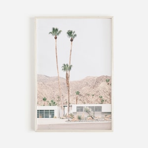 Modern Palm Springs Print, California Desert Print, Palm Springs Poster, Mid Century Modern House, Boho Wall Art, Palm Tree Print, Palm Art