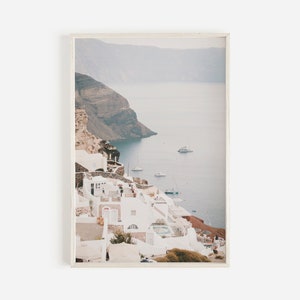Impresión del pueblo de Mykonos, villa con vista al mar, paisaje de Mykonos, fotos de pueblos de Grecia, póster de viaje, impresión de paisajes de Mykonos, arte digital de Grecia