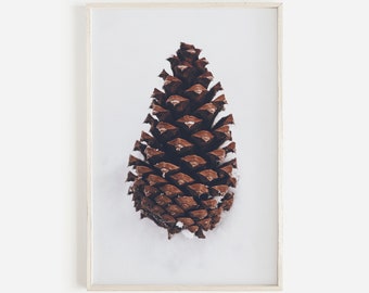 Pinecone Print, Large Printable Poster, Modern Nordic Print, Minimalist Holiday Decor, Pine Cone, Modern Wall Art Prints, Cabin Decor