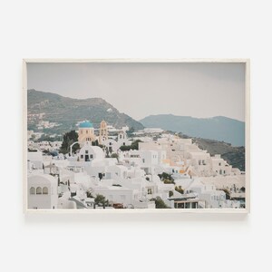 Greece Village, Santorini Landscape, Greece Architecture, Coastal Wall Art, Santorini Travel Poster, Coastal Santorini Poster