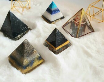 Tigerauge Lapislazuli Aventurin /& Klarer Quarz Orgonit Pyramide Emf-Schutz