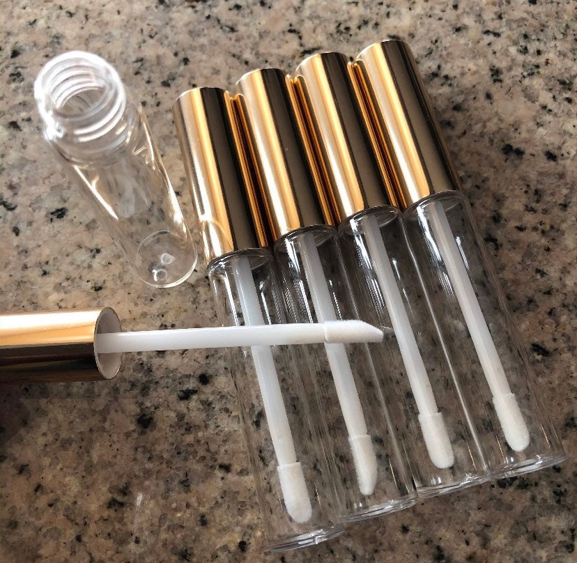Empty Lip Gloss Wand Tube 10ML Gold Etsy
