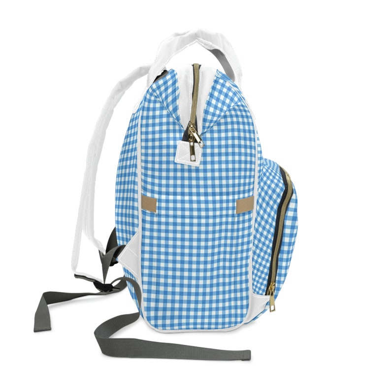 Baby Windel Rucksack l Blauer Karo l Rosa Karo l Salbei Grüner Karo l Wickeltasche l Baby Shower Geschenk l Neue Mama Geschenk Bild 6