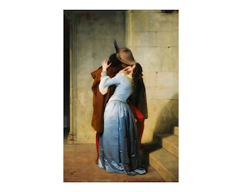 フランチェスコ・アイエツ作「接吻」1859年 美術館品質 手描き油彩複製