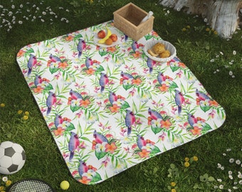 Bird Picnic Blanket l Vintage Themed Picnic Blanket l Waterproof Picnic Blanket l Beach Mat