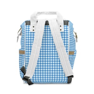 Baby Windel Rucksack l Blauer Karo l Rosa Karo l Salbei Grüner Karo l Wickeltasche l Baby Shower Geschenk l Neue Mama Geschenk Bild 5