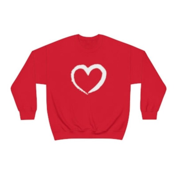 Heart Sweatshirt L Big Heart Sweater Pullover L Minimalist