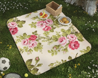 Vintage Rose Picnic Blanket l Vintage Themed Picnic Blanket l Waterproof Picnic Blanket l Beach Blanket