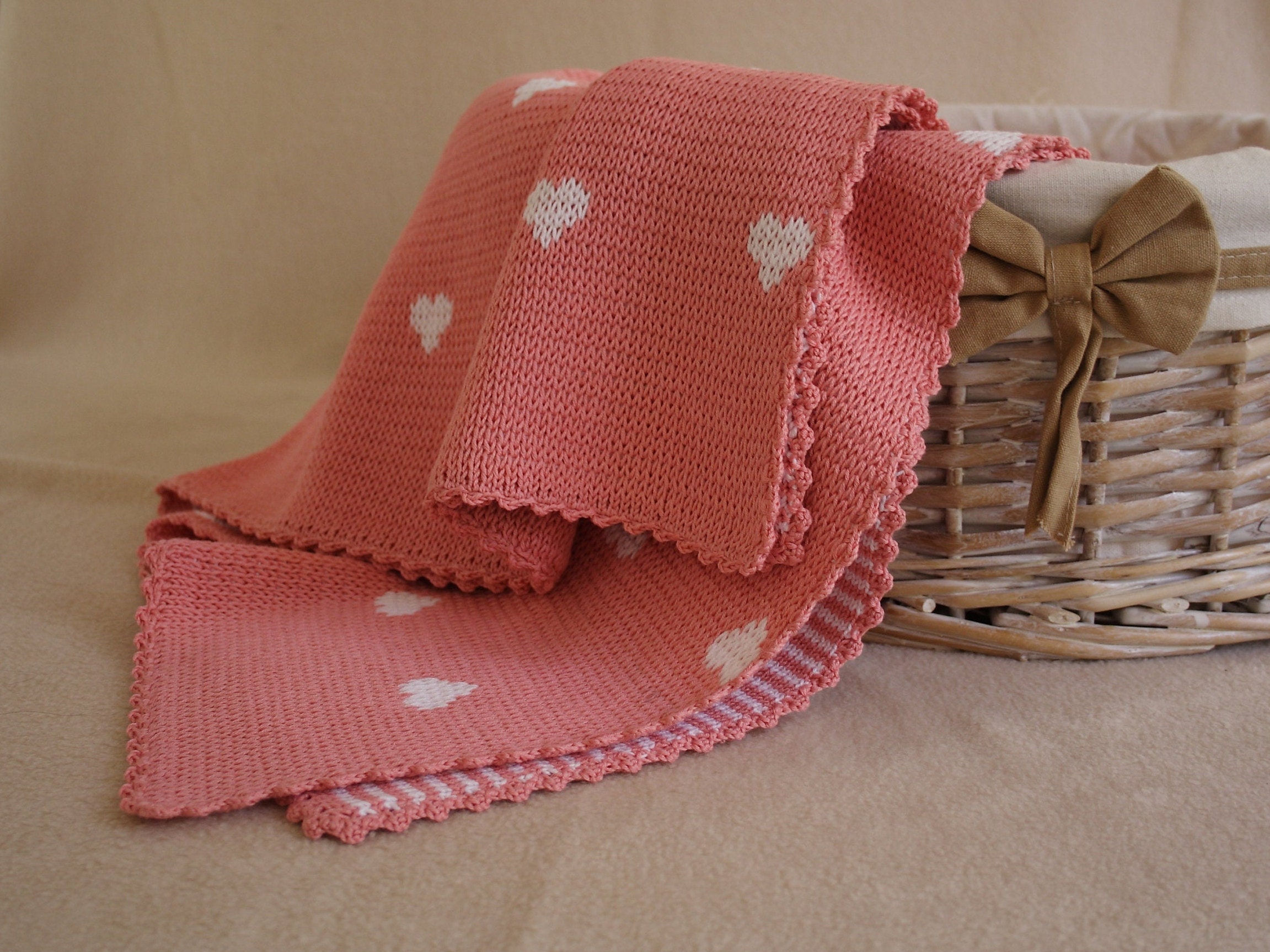 Baby girl gift set Knitted baby girl blanket with Teddy bear Etsy