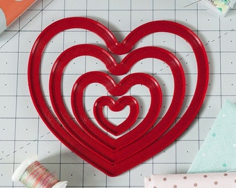 Heart Quilting Rulers, 4 Piece Set, Multiple Colors, By AlconyDesigns