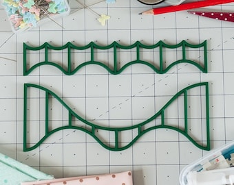 Quilting Wave Ruler, 4 Wave Sizes, Longarm and Other Machines, By AlconyDesigns