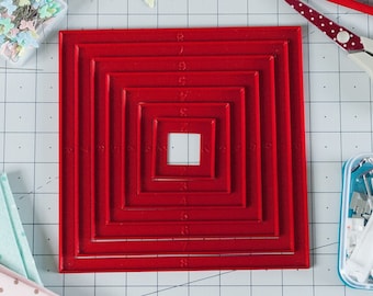 Square Quilting Rulers, 7 & 14 Piece Sets, Multiple Colors, By AlconyDesigns