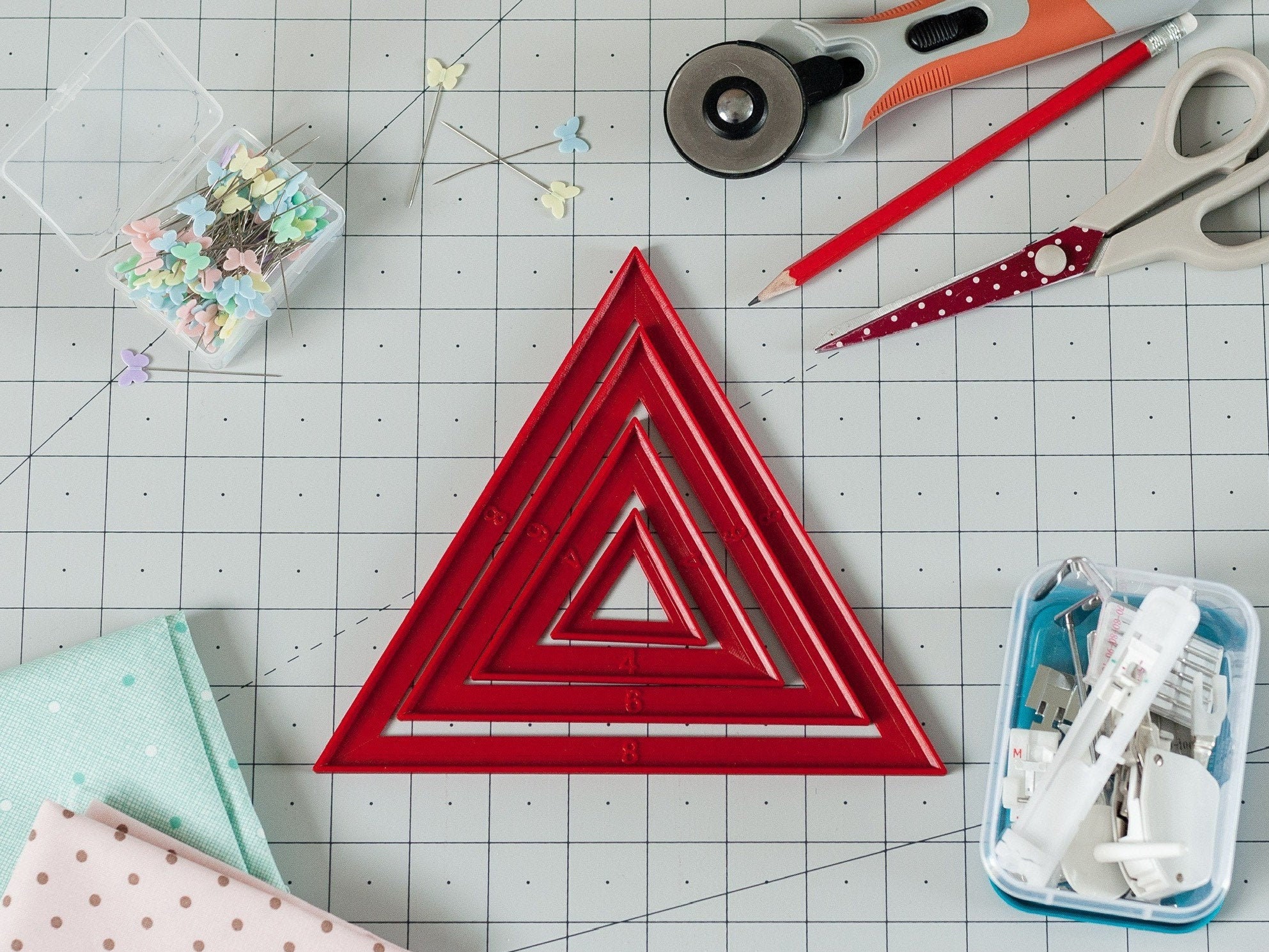 Triangle Quilt Ruler Rack Triangle Quilting Rulers 4 Piece Set Multiple Colors By | Etsy