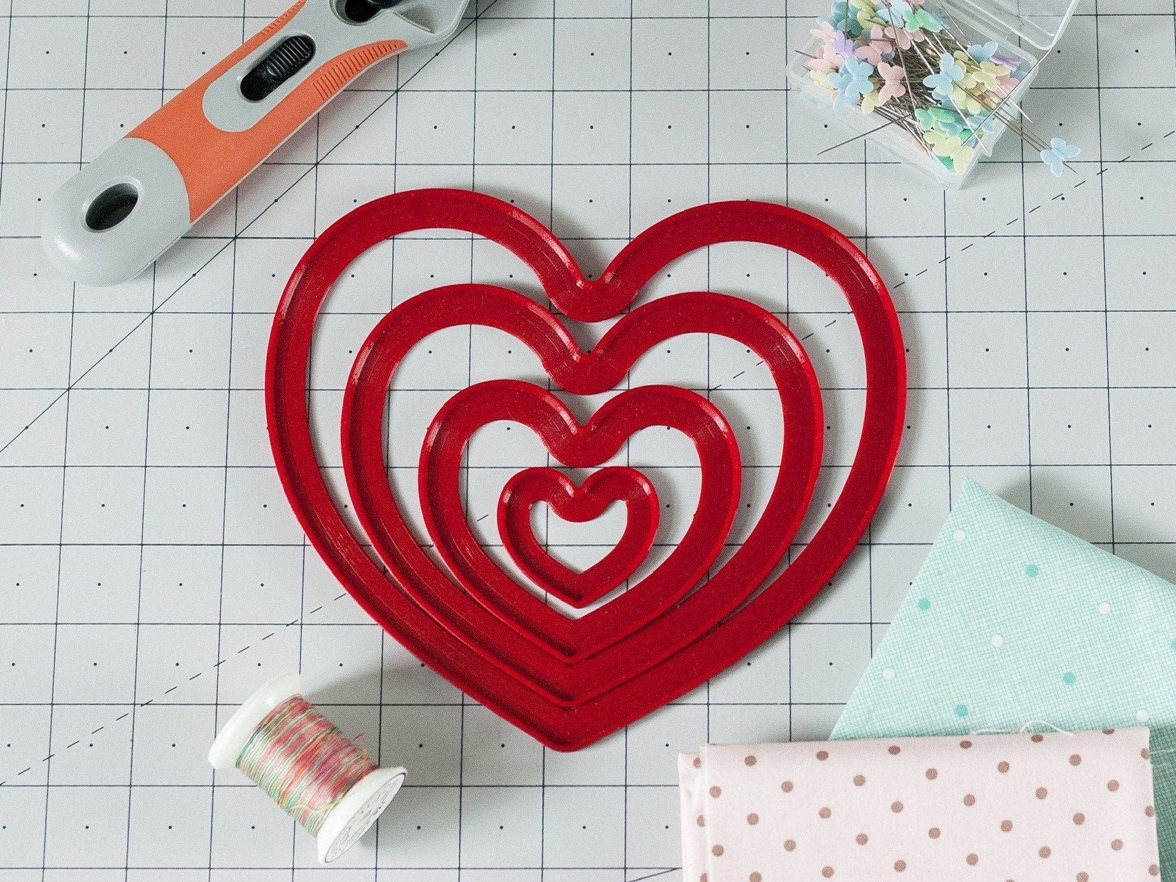 Kapyoo Quilting Rulers and Templates Quilting Templates for Machines  Quilting Heart Shaped Free Motion Quilting Templates (Design A&B)
