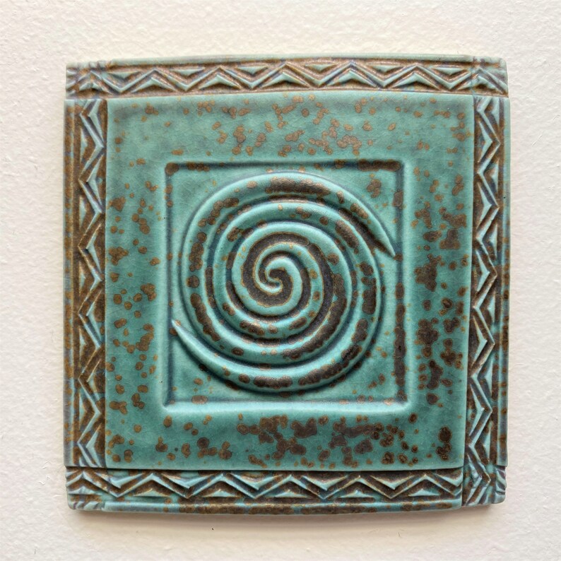  Ceramic Spiral Tile  Wall Art Etsy