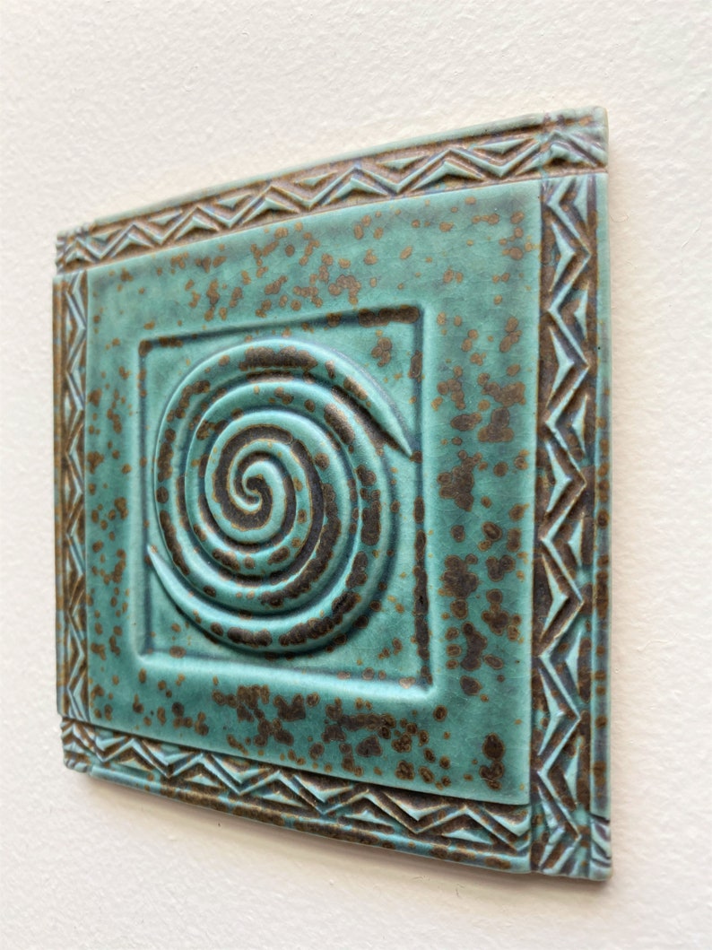  Ceramic Spiral Tile  Wall Art Etsy