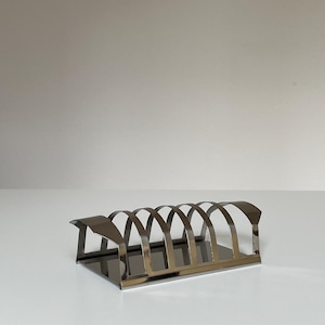 Mid Century Chrome Toast Rack: Retro Kitchen Breakfast Server