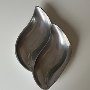 Vintage chrome decorative bowl, vintage metal fruit bowl, vintage metal decor