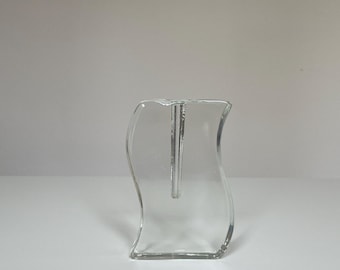 Jarrón de cristal vintage Wiesenthal Hütte de los años 70 / Decoración escultural ondulada de MCM